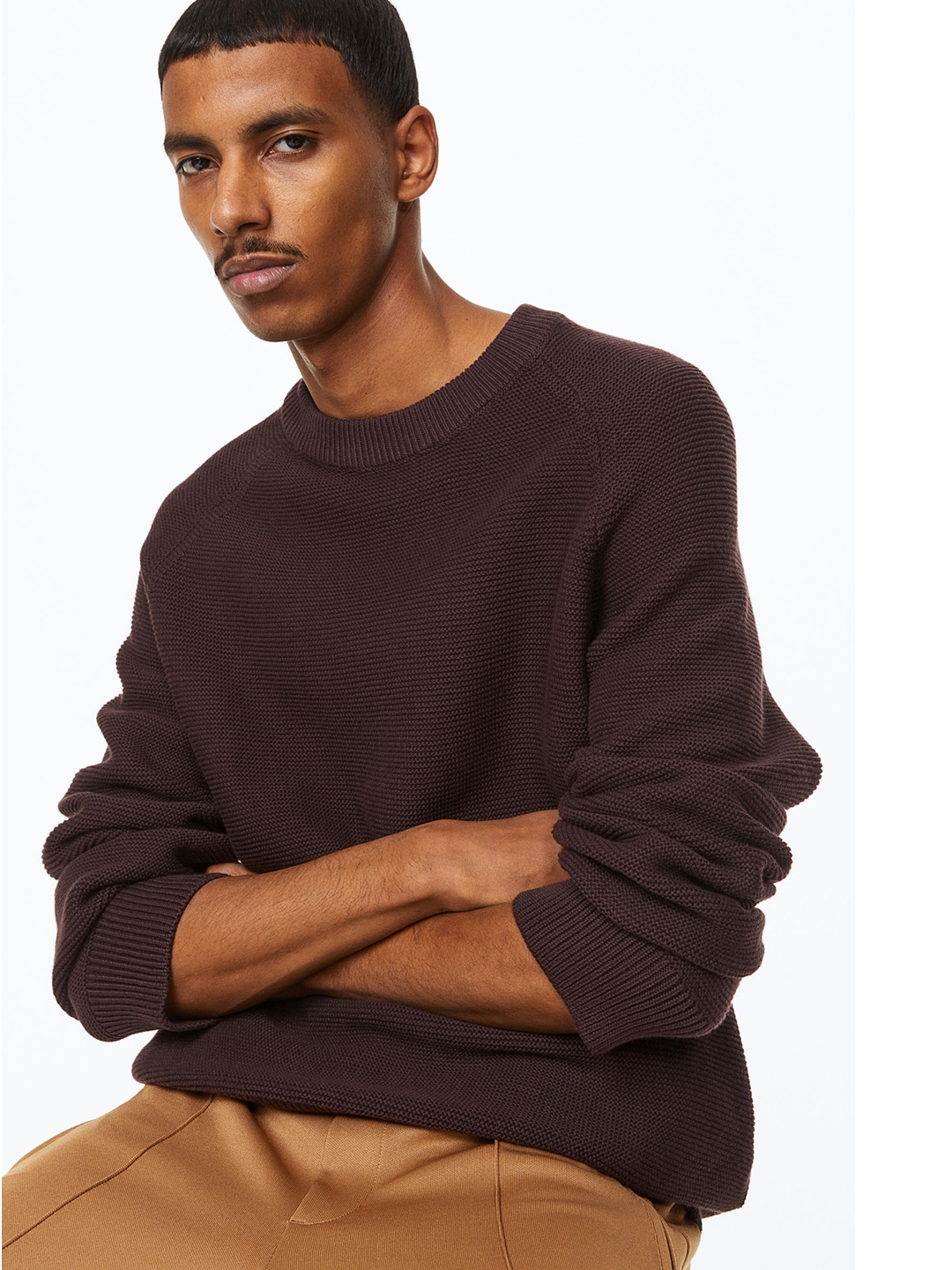

H&M Men Regular Fit Cotton Jumper, Maroon