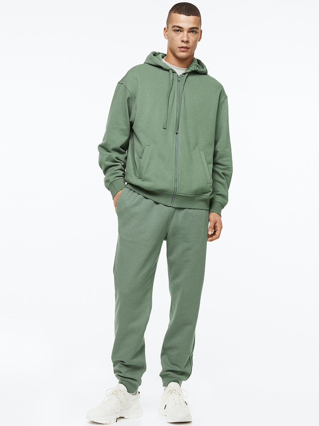 

H&M Men Regular Fit Sweatpants, Green