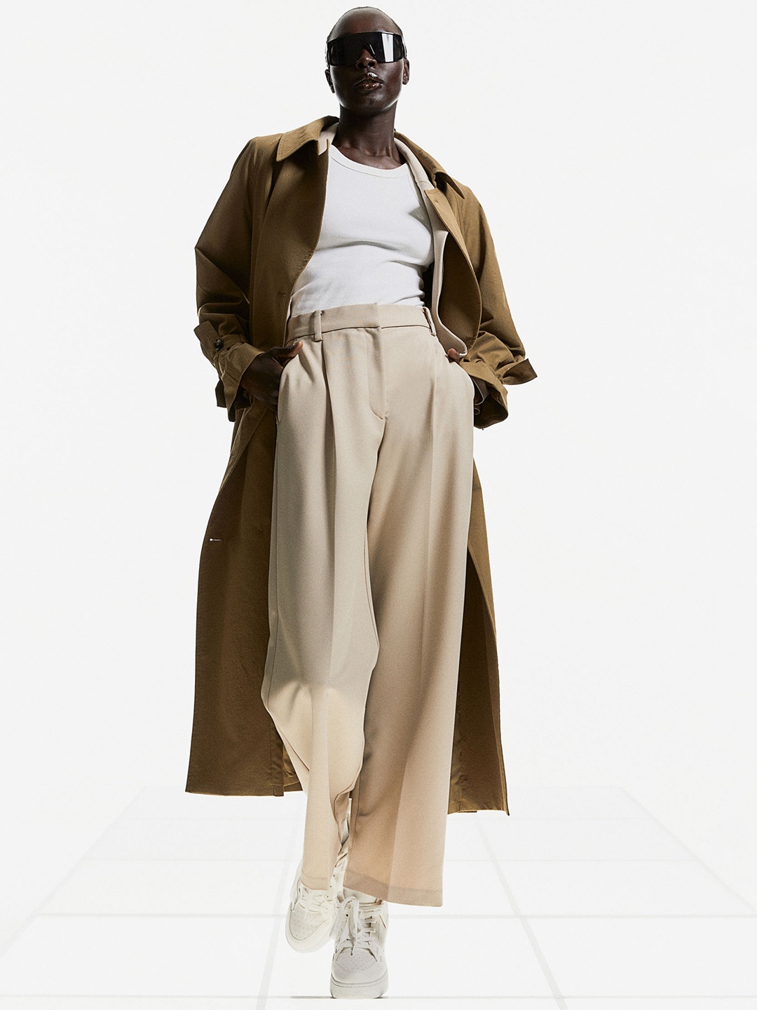 

H&M Women Tailored Trousers, Beige