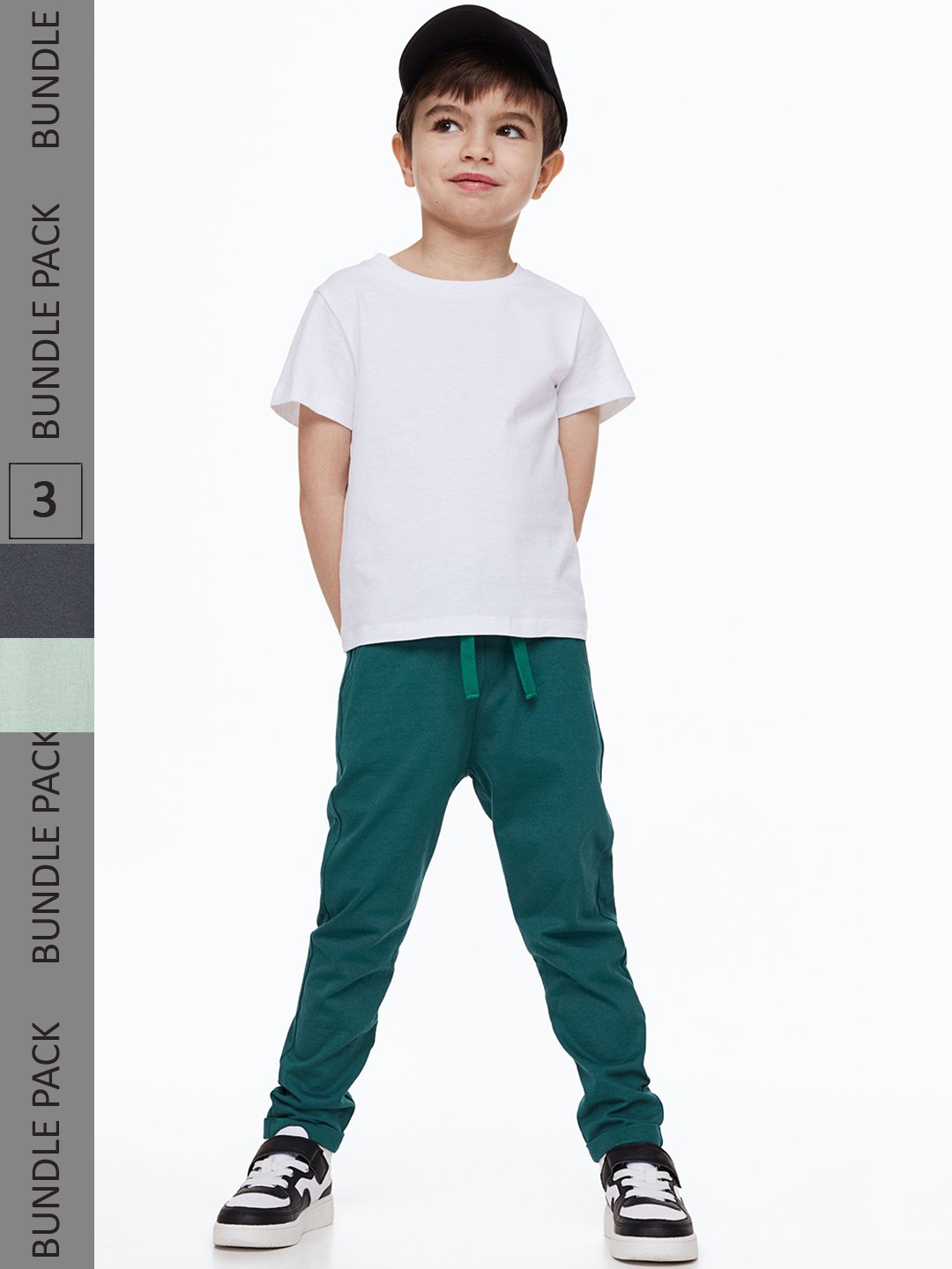 

H&M Boys 3-Pack Cotton Jersey Joggers, Green