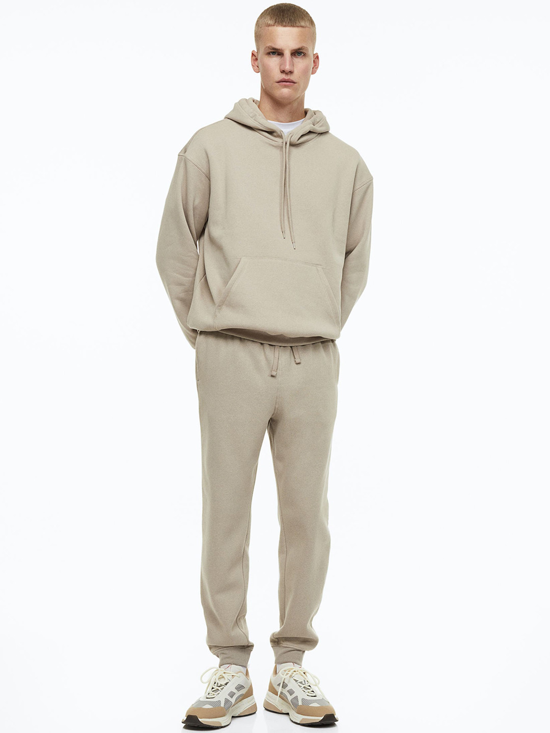 

H&M Men Regular Fit Sweatpants, Beige