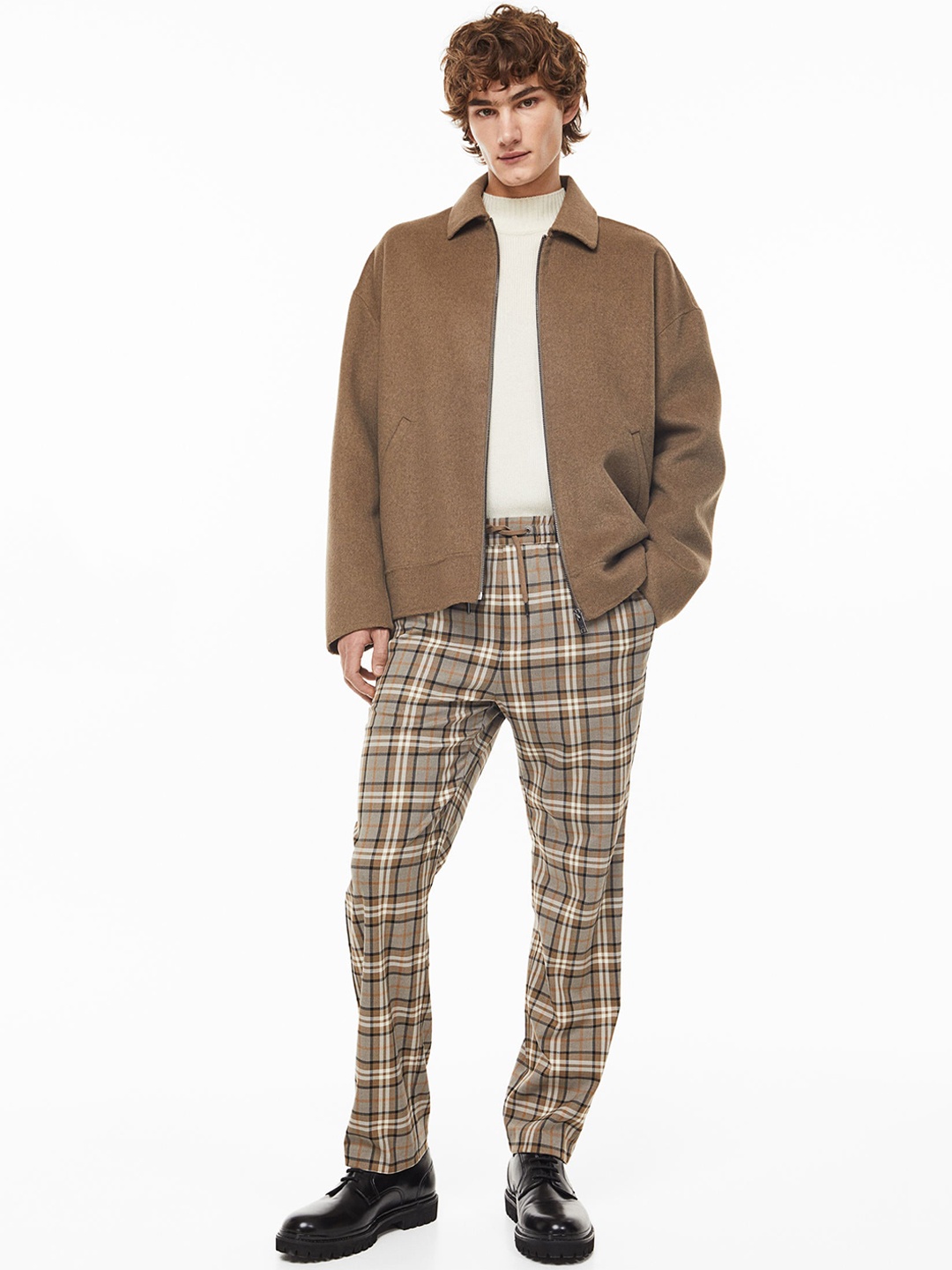 

H&M Men Regular Fit Joggers, Brown