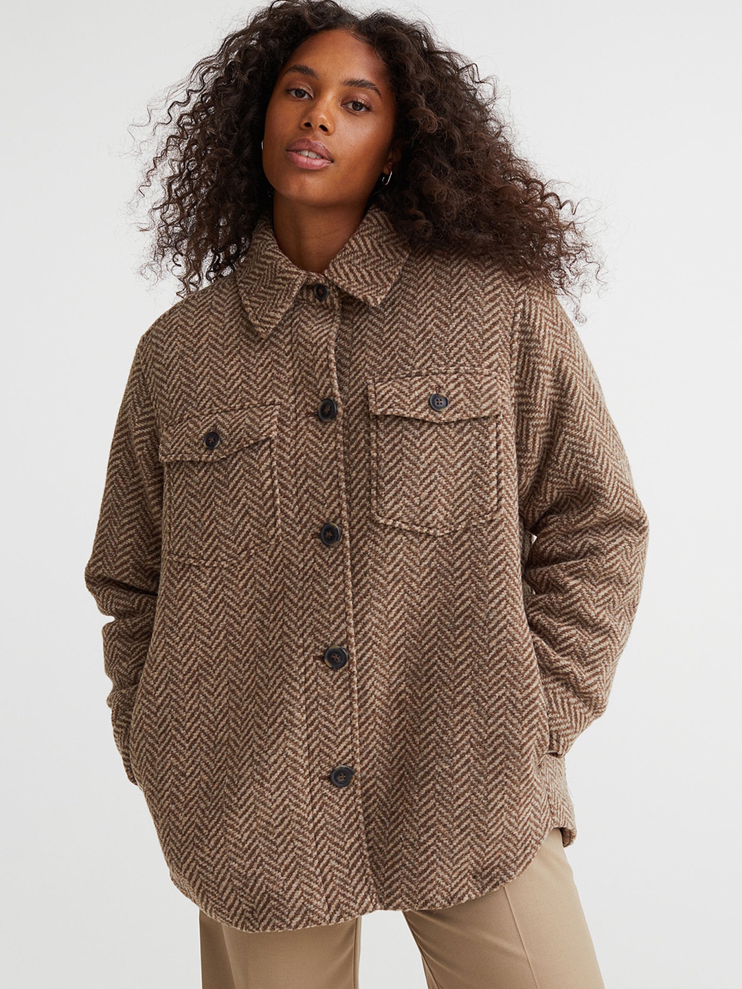 

H&M Women Shacket, Beige