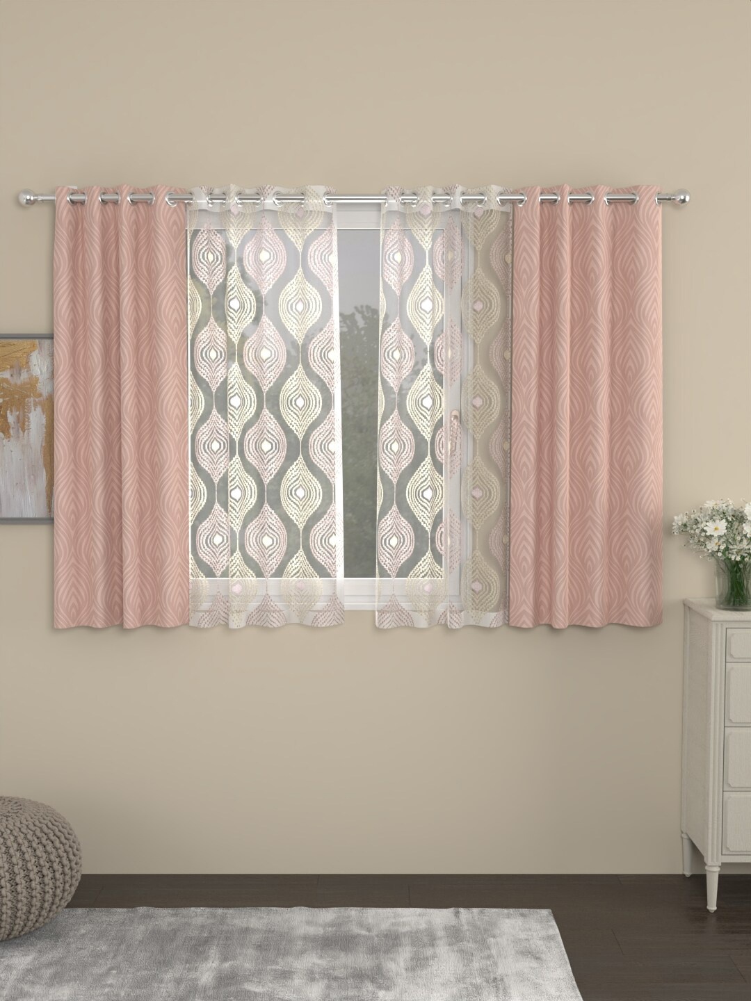 

ROSARA HOME Unisex Nude Curtains and Sheers
