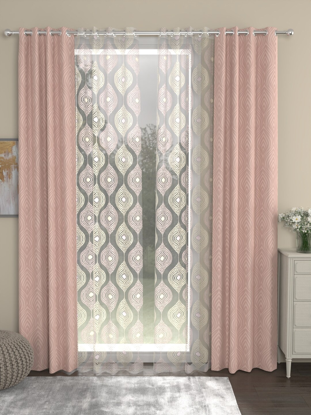 

ROSARA HOME Unisex Nude Curtains and Sheers