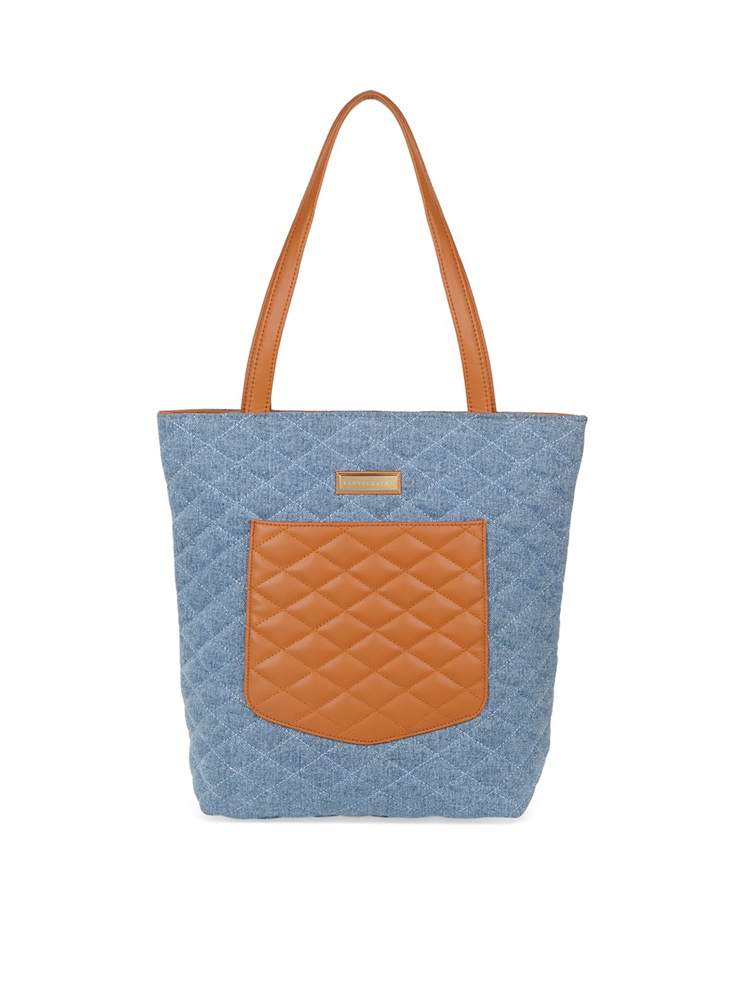 

Kanvas Katha Colourblocked Oversized Shopper Shoulder Bag with Quilted, Blue