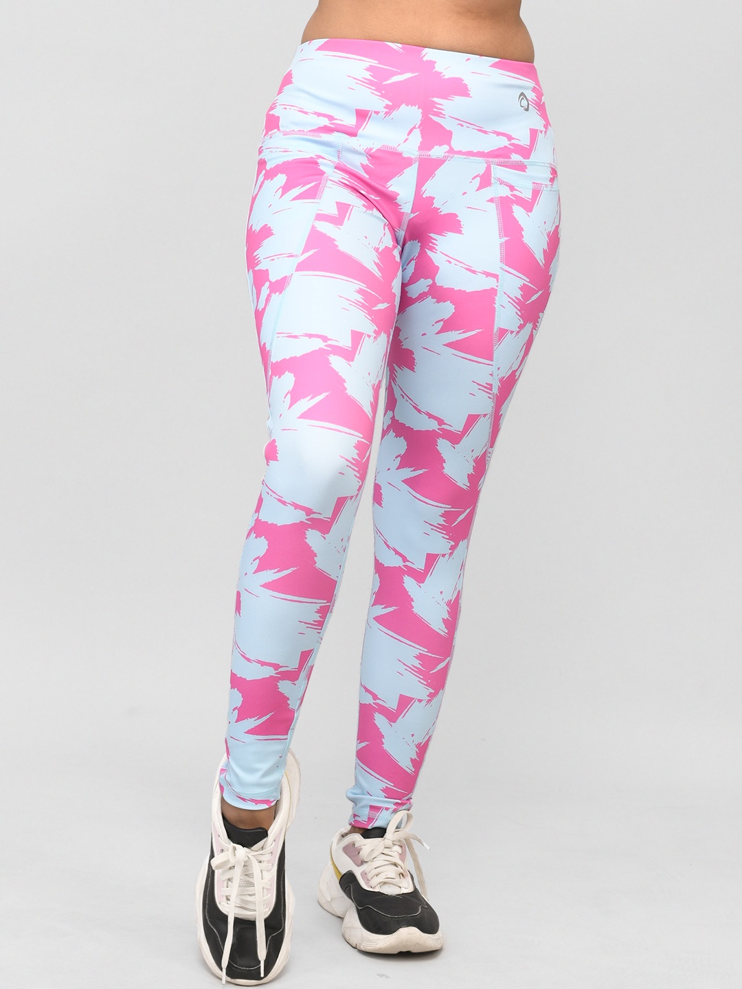 

Athlizur Women Printed High Waist Training Tights, Pink