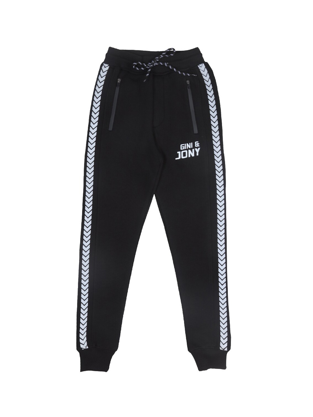 

Gini and Jony Boys Brand Logo Printed Detail Cotton Elasticated Joggers, Black