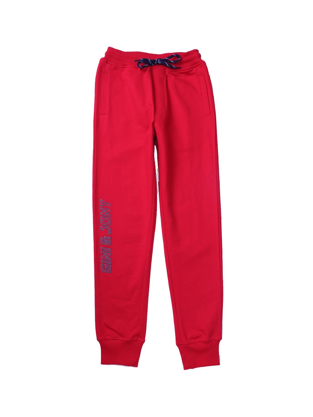 

Gini and Jony Boys Brand Logo Printed Detail Cotton Elasticated Joggers, Red