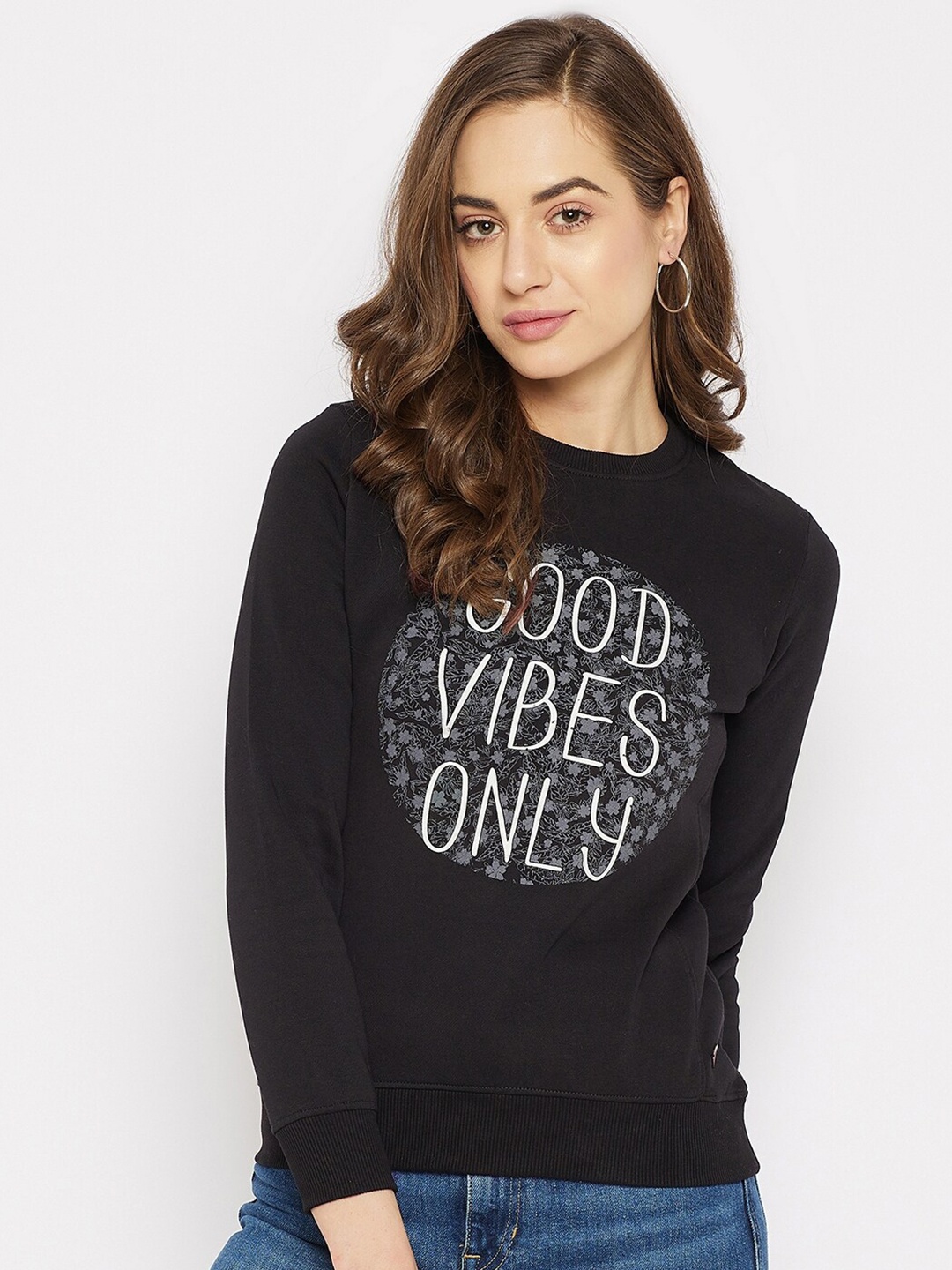 

Duke Women Black Printed Sweatshirt