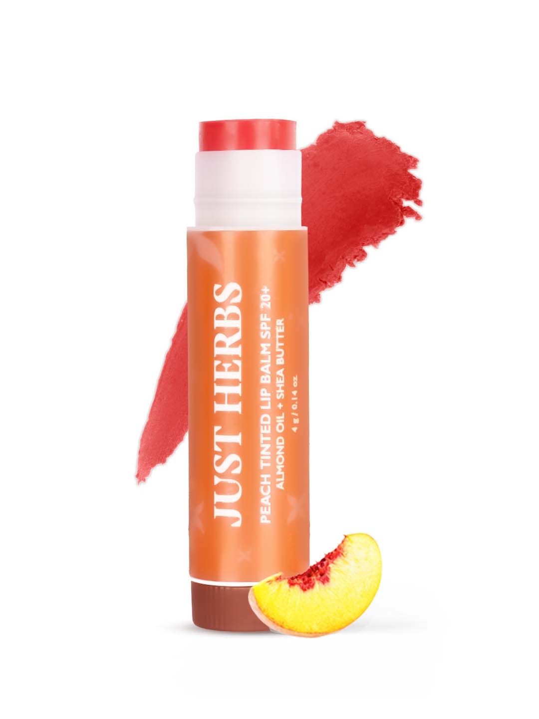 

Just Herbs SPF 20+ Peach Tinted Lip Balm with Almond Oil & Shea Butter - 4g