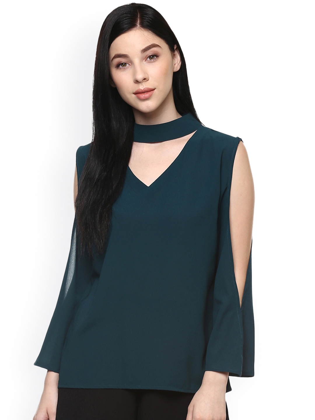 

Pannkh Women Teal Green Solid Top