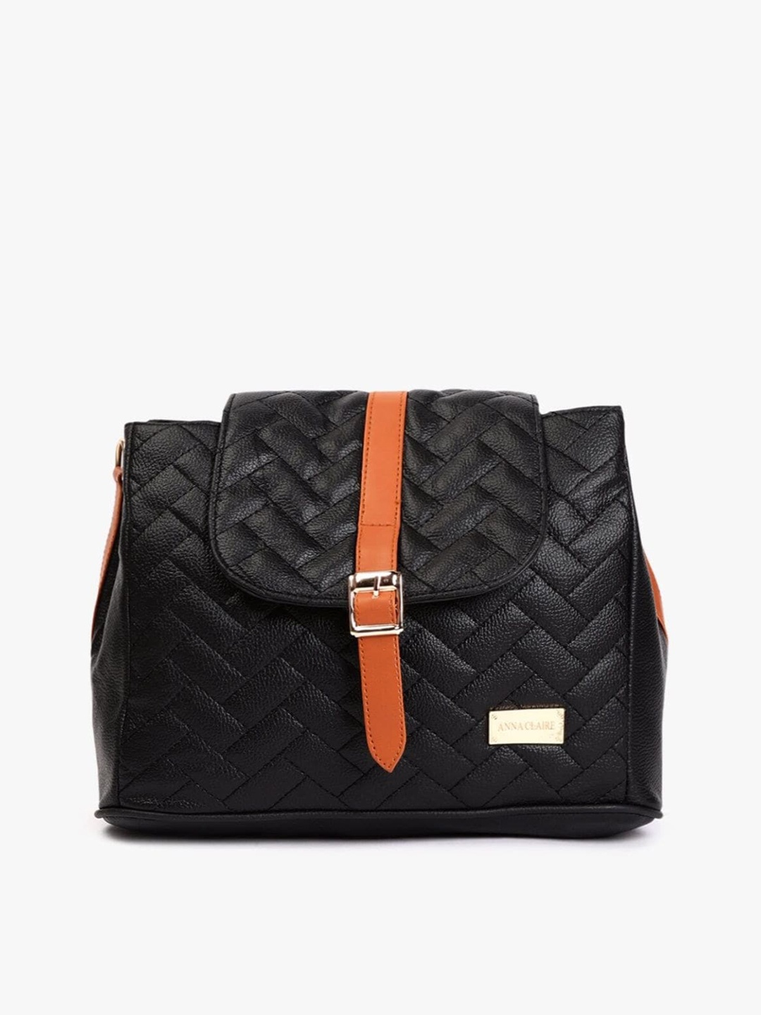 

Anna Claire Textured Structured Sling Bag, Black