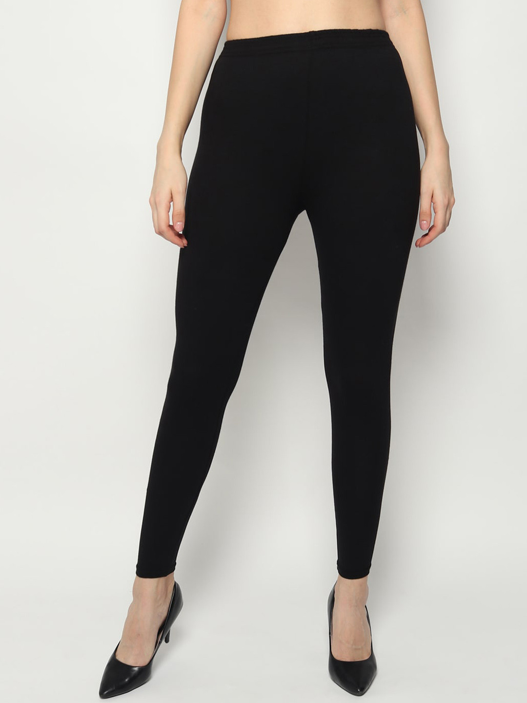 

KEX Women Cotton Ankle Length Leggings, Black