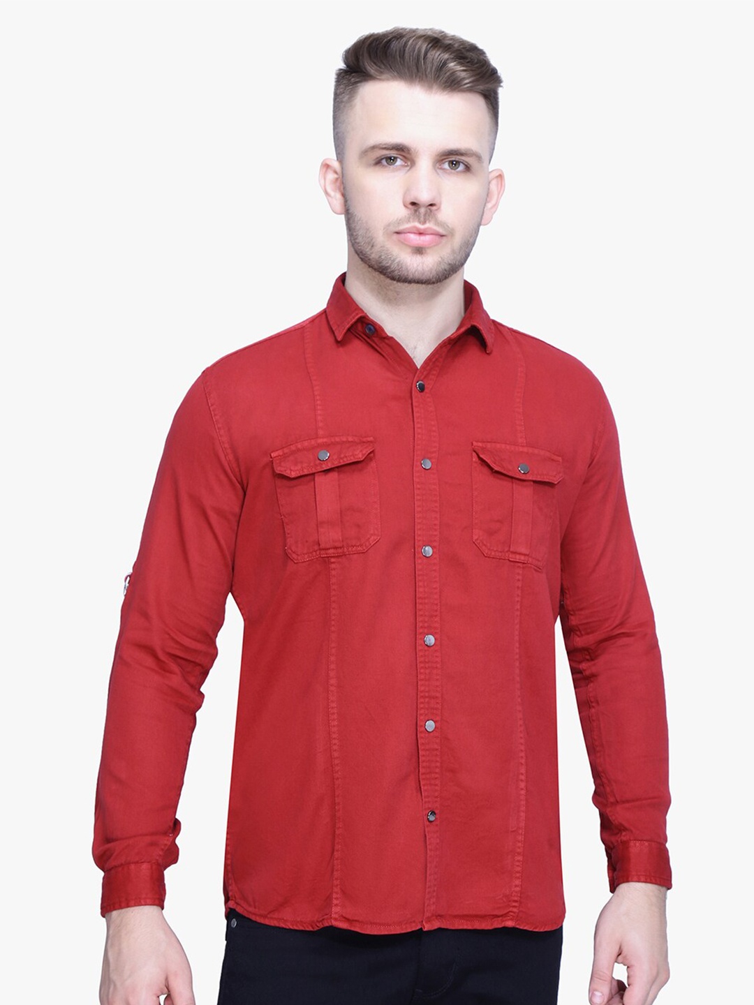 

Kuons Avenue Men Red Smart Slim Fit Casual Shirt