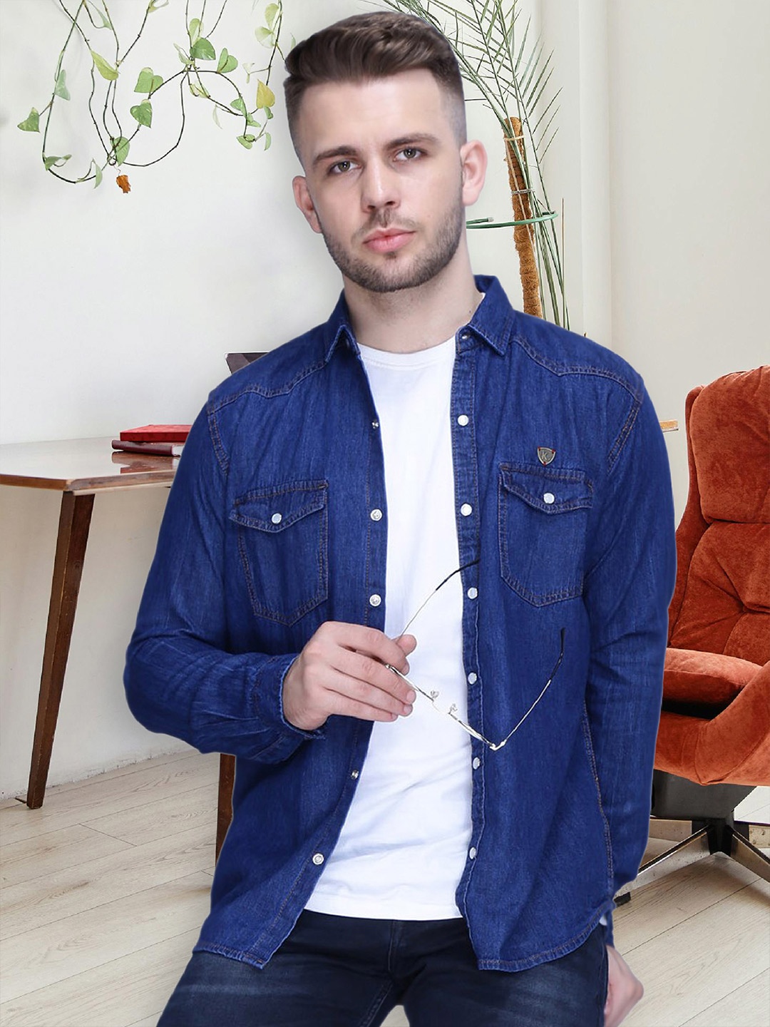 

Kuons Avenue Men Slim Fit Casual Shirt, Blue