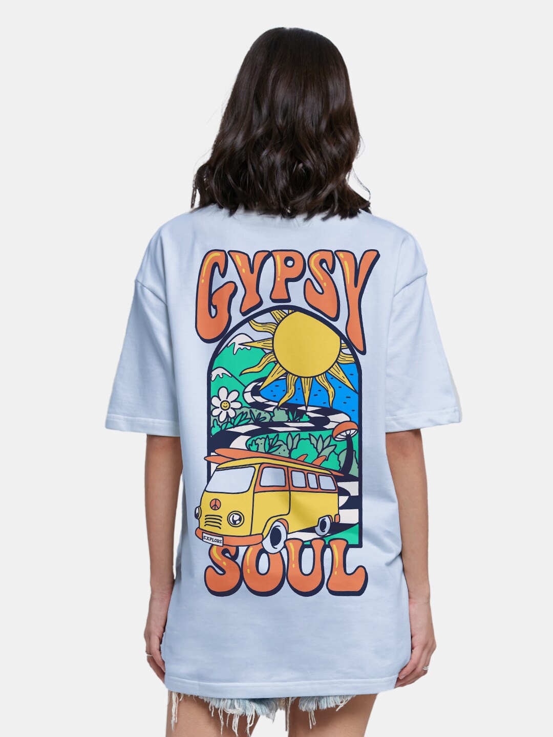 

The Souled Store Women Blue Typography Loose T-shirt
