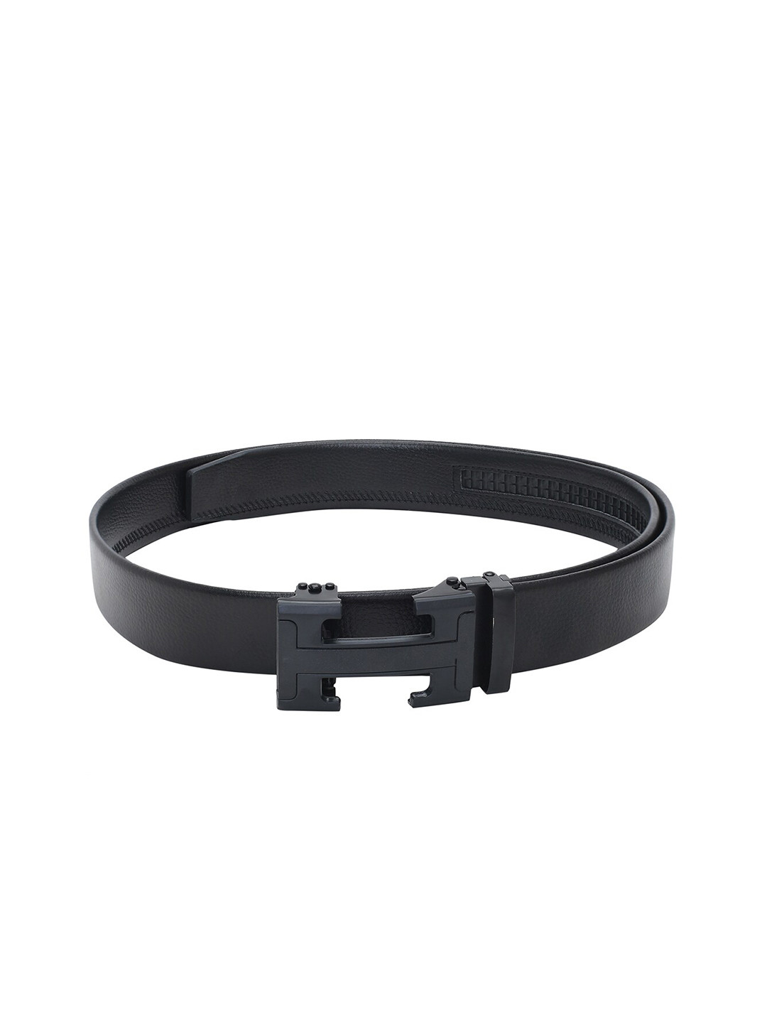 

CRUSSET Men PU Push Pin Belt, Black