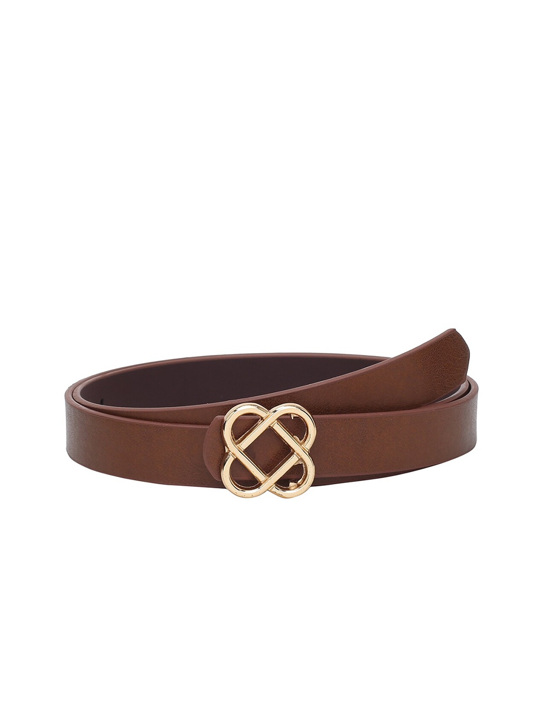 

CRUSSET Women PU Push Pin Belt, Tan