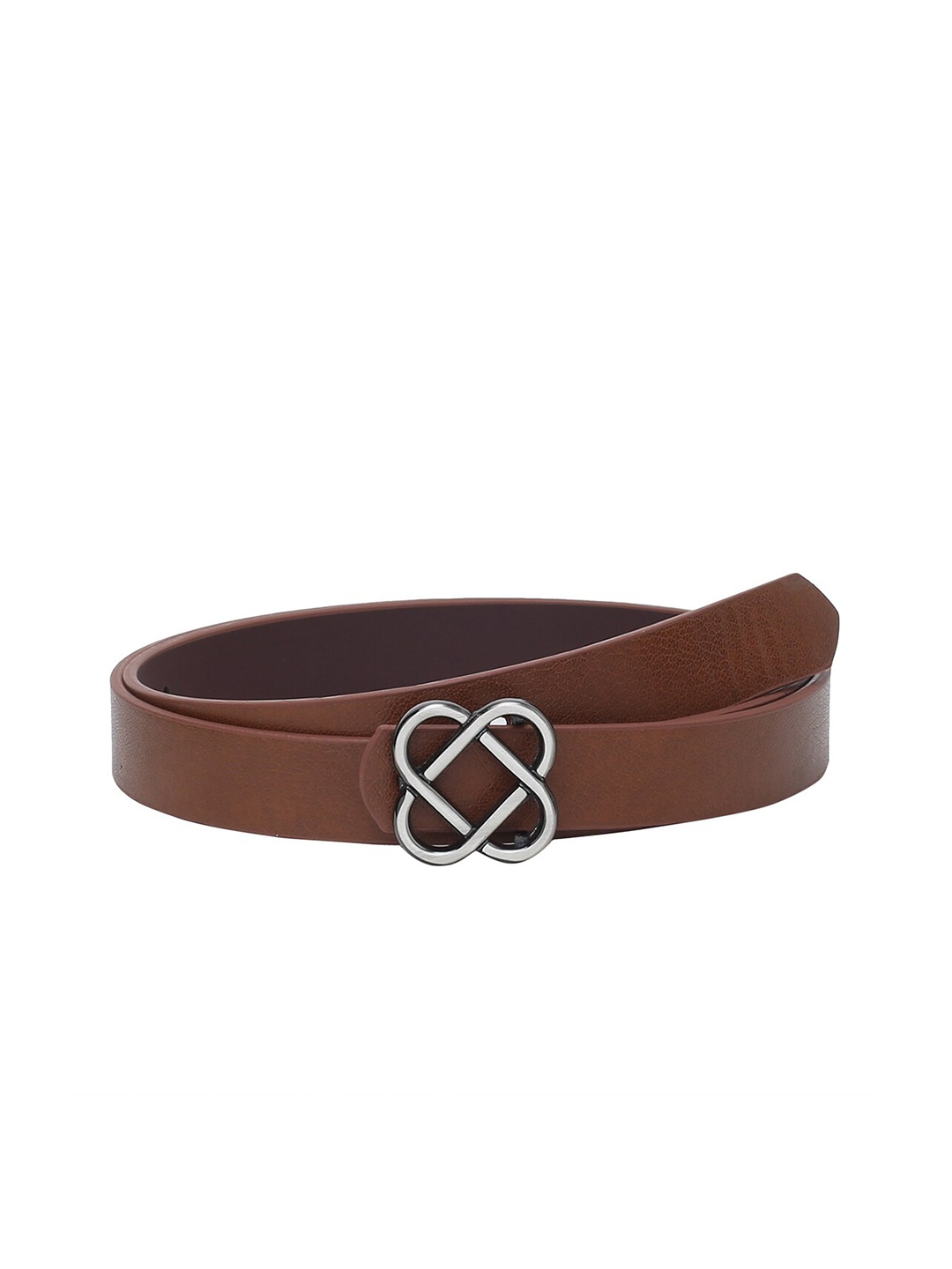 

CRUSSET Women Textured Slim Belt, Brown
