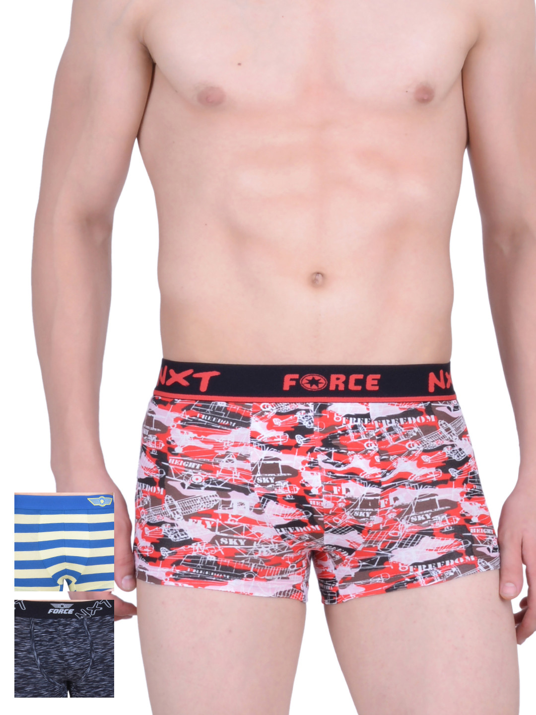 

Force NXT Pack of 3 Assorted Trunks MNFL-21-62-61, Red