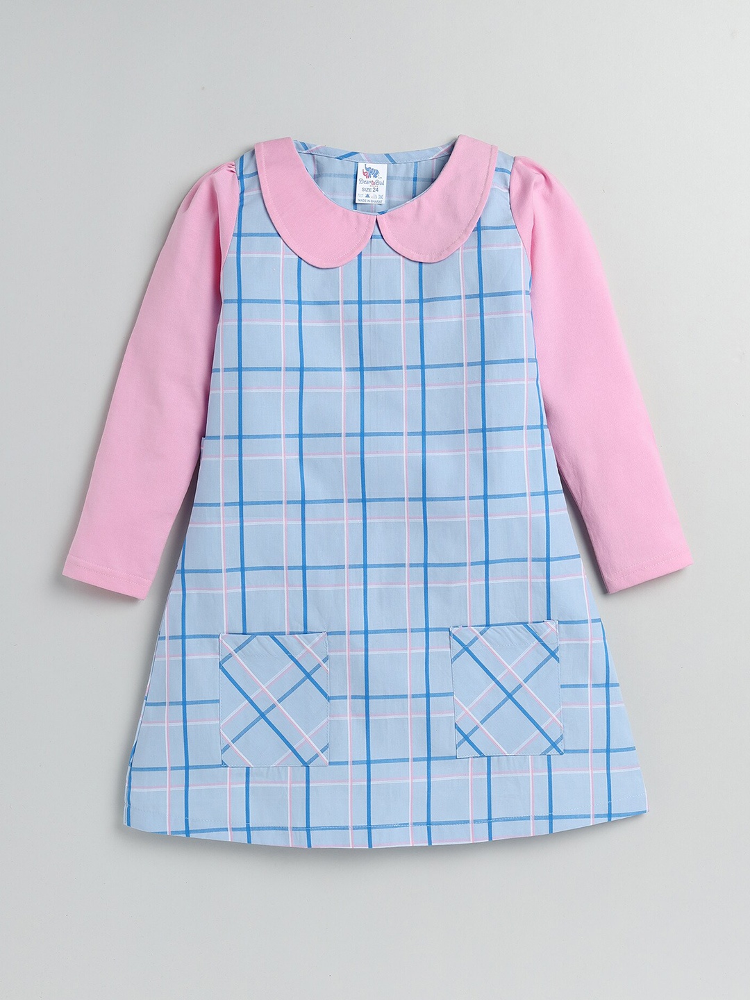 

Dear to Dad Blue Checked A-Line Dress