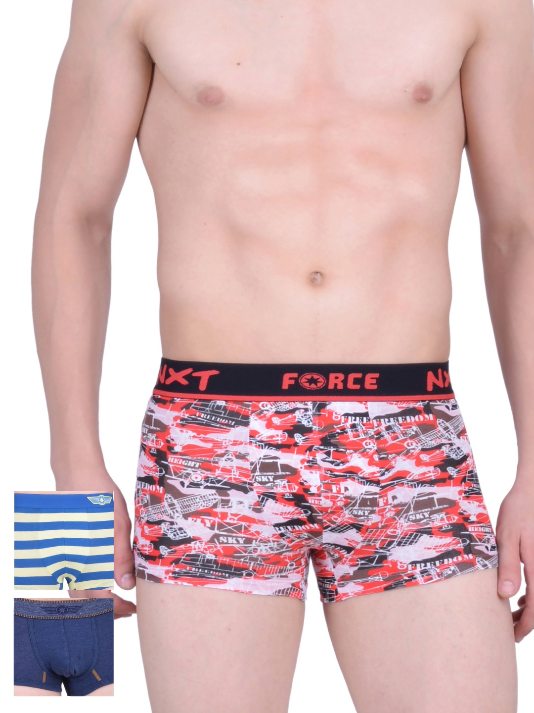

Force NXT Pack of 3 Assorted Trunks MNFL-21-61-63, Red