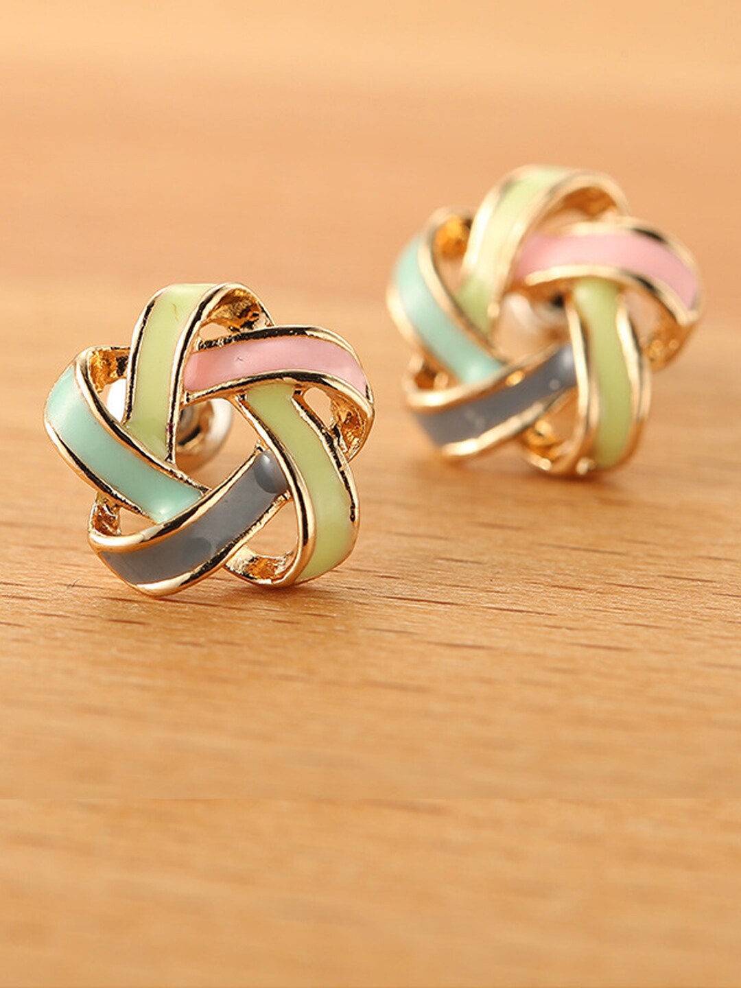 

Young & Forever Gold-Plated Floral Studs Earrings, Blue