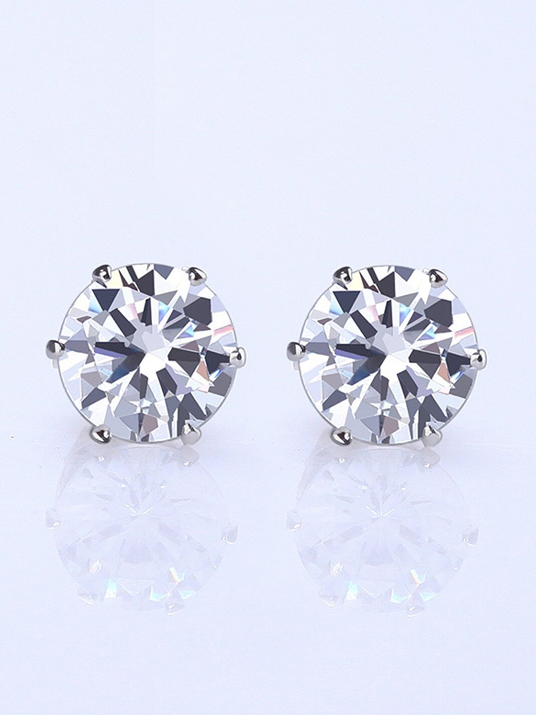 

Young & Forever Pack Of 6 Silver-Plated Diamond Shaped Studs Earrings