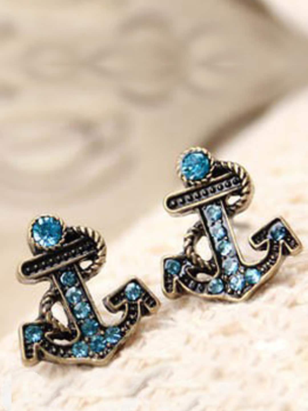 

Young & Forever Gold Plated Quirky Studs Earrings, Blue