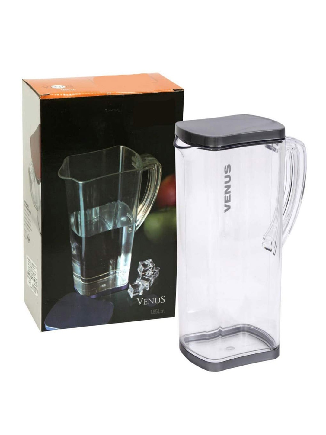 

SkyKey Transparent & Black Non-Toxic Glass Water Jug