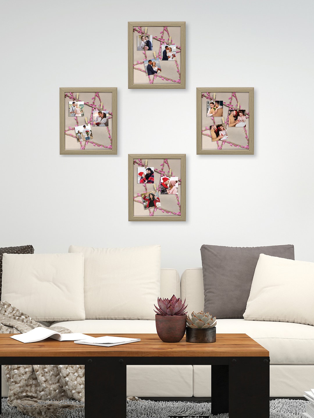 

RANDOM Valentine Set Of 4 Wall Photo Frames, Cream