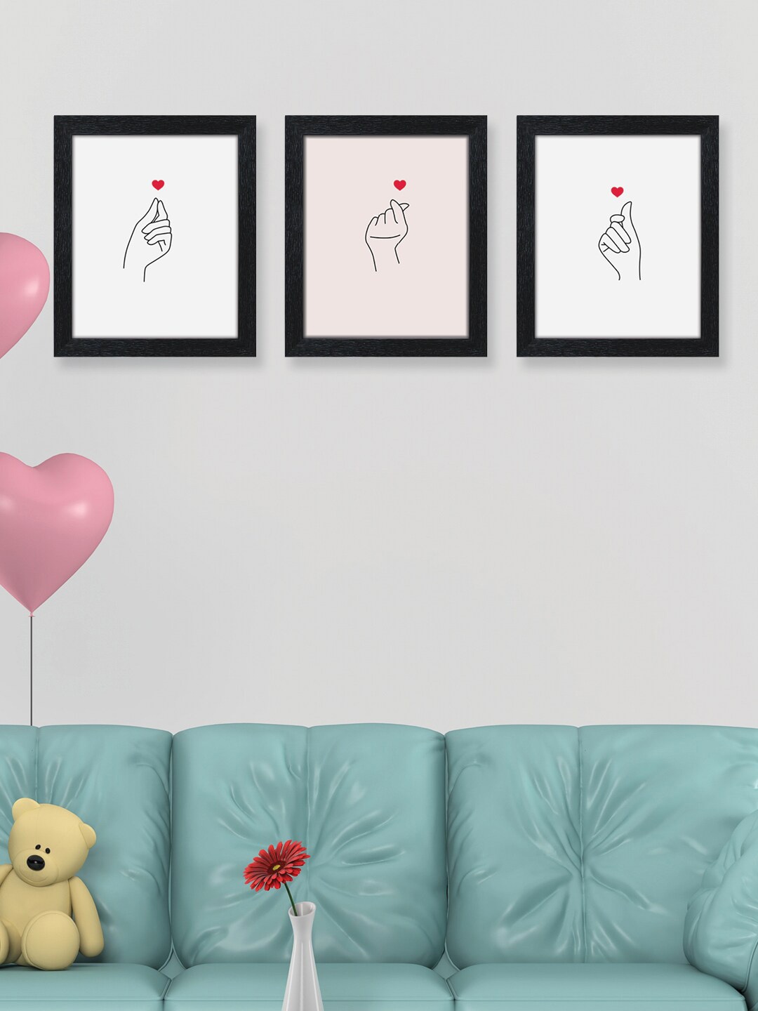 

RANDOM Valentine Pack of 3 BTS Symbol Painting Wall Arts, Black