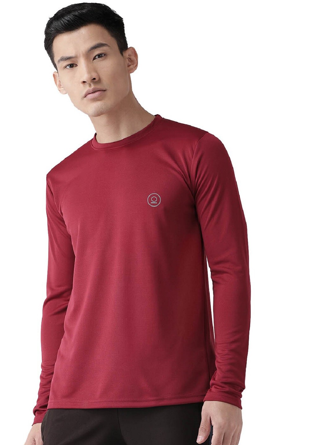 

CHKOKKO Men Long Sleeves Regular Fit Gym T-shirt, Maroon