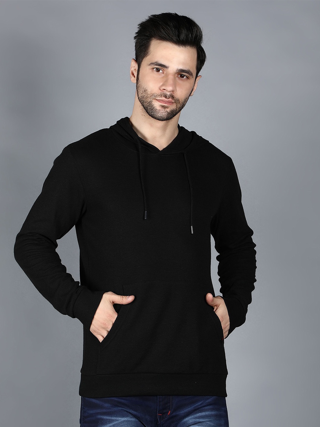 

Nimble Men Hooded Pullover Sweatshirt, Black