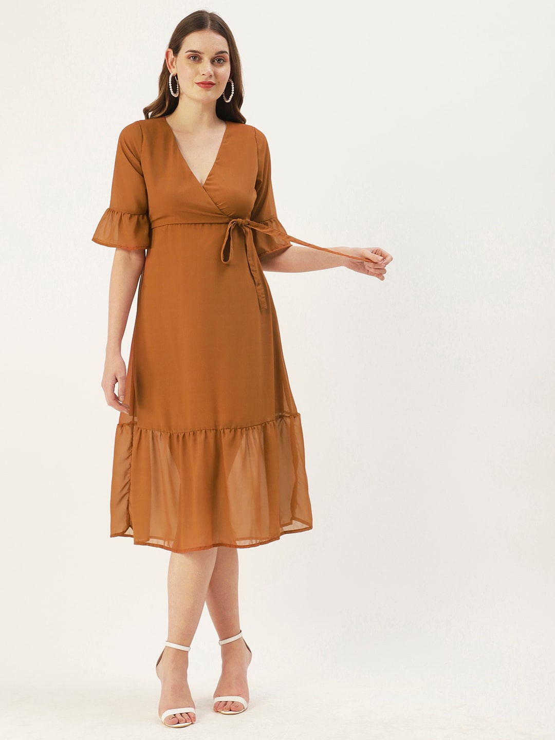 

DressBerry Georgette Midi Dress, Mustard