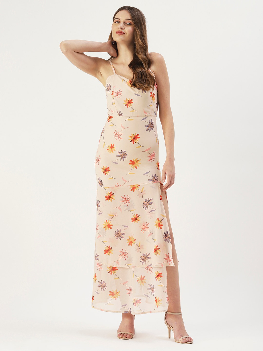 

DressBerry Floral Georgette Maxi Dress, Off white