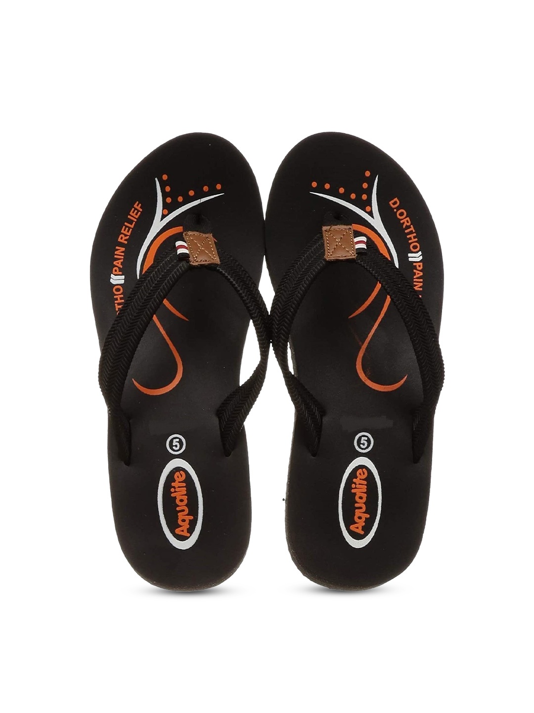 

Aqualite Women Printed Thong Flip-Flops, Black