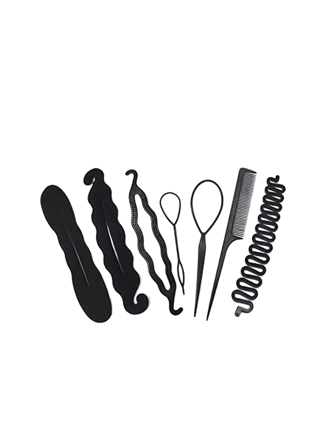 

CHANDERKASH 7 Nylon & Metal Hair Accessory Set, Black