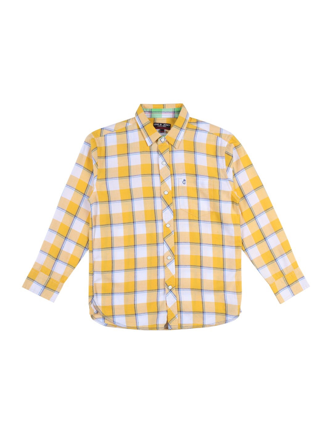 

Gini and Jony Boys Checked Casual Shirt, Yellow