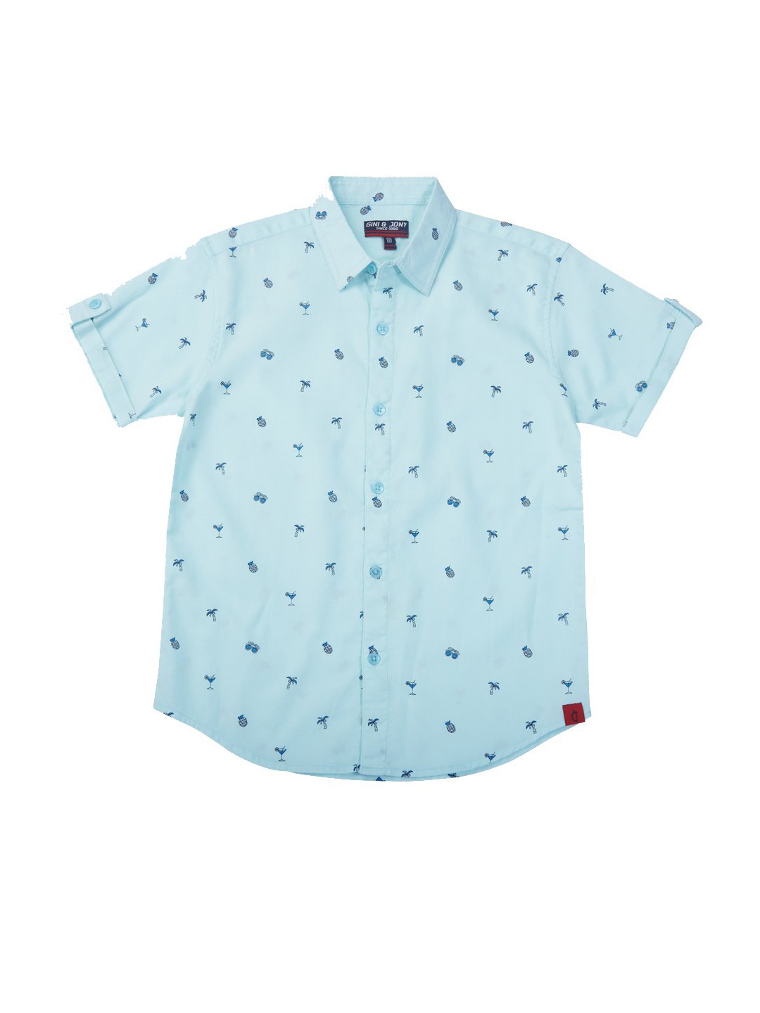 

Gini and Jony Boys Printed Casual Shirt, Blue