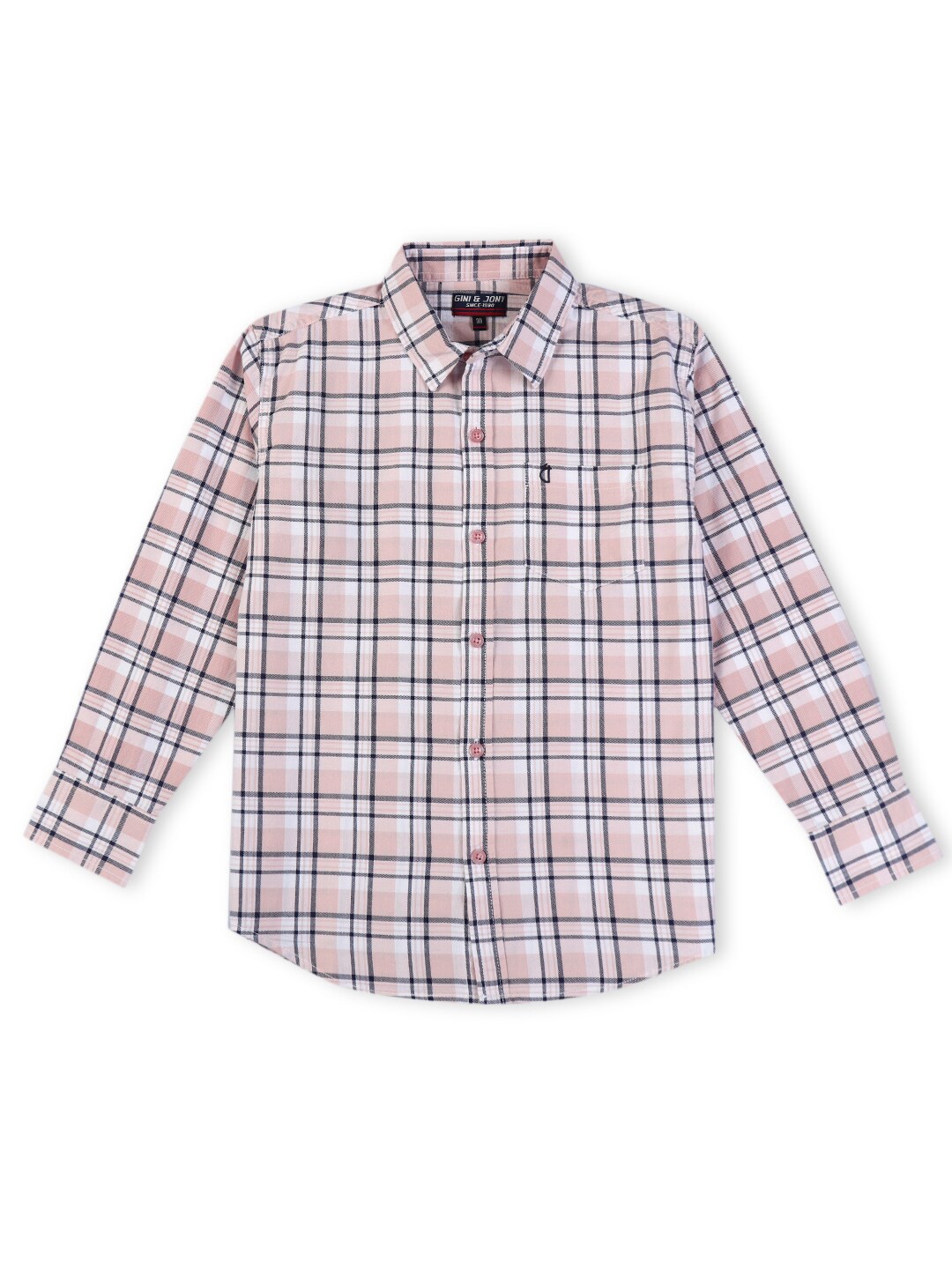 

Gini and Jony Boys Checked Casual Cotton Shirt, Pink