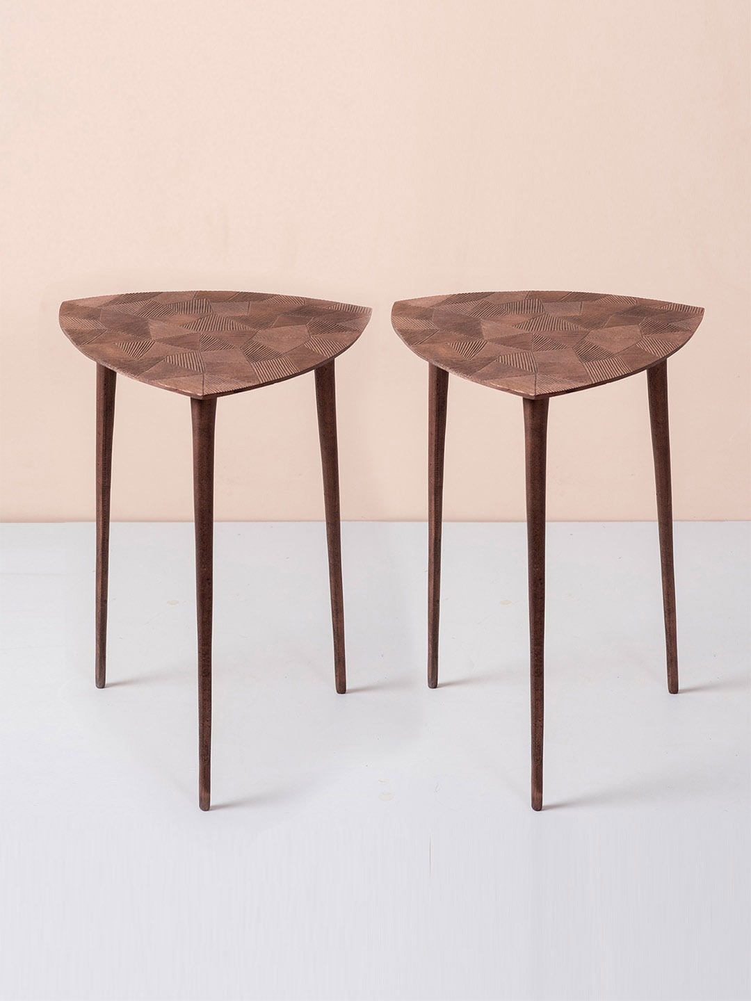 

nestroots Set Of 2 Ottomans, Copper
