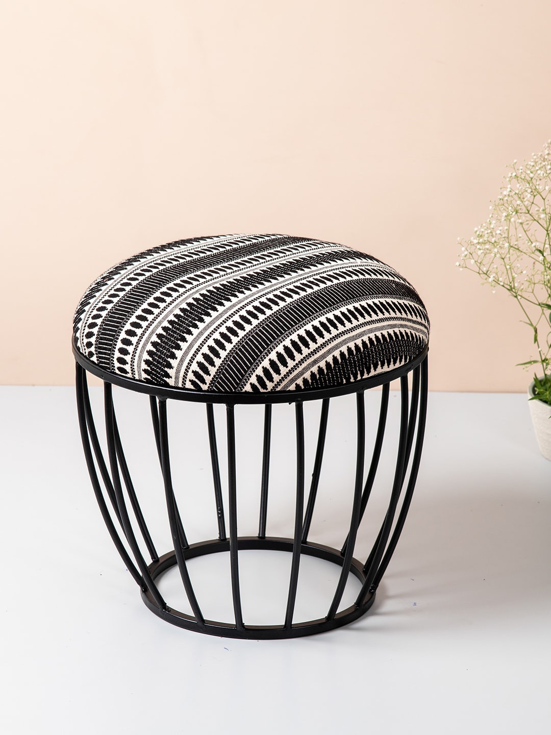 

nestroots Black & White Printed Ottomans