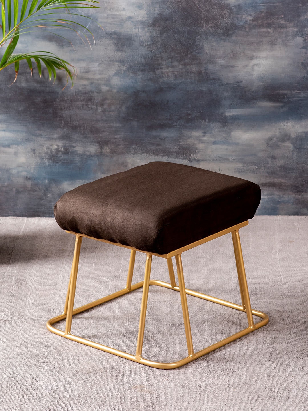 

nestroots Black & Gold-Coloured Solid Ottomans