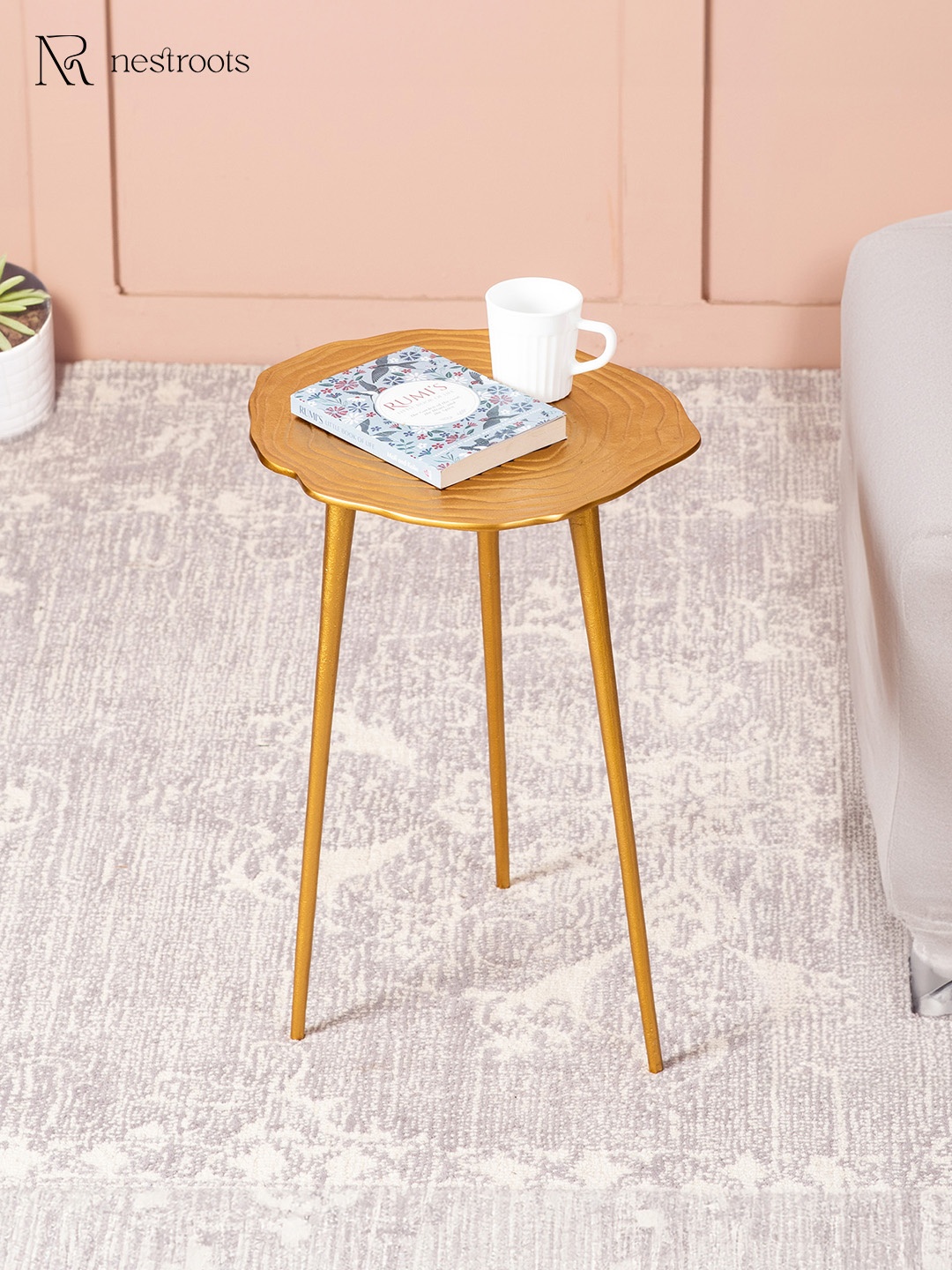 

nestroots Textured Ottomans, Gold