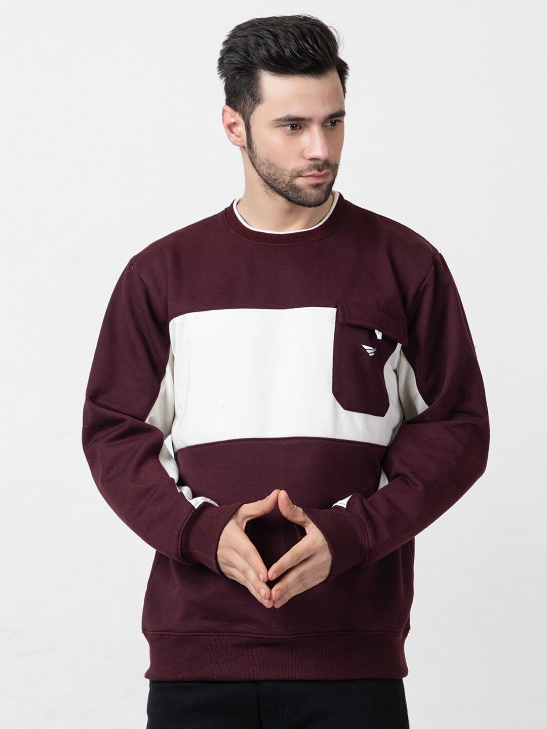 

Oakmans Men Solid Sweatshirt, Maroon