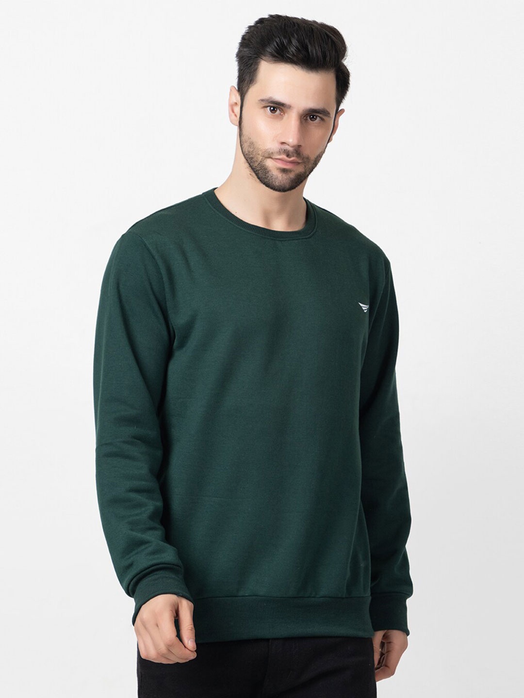 

Oakmans Men Round Neck Pullover Fleece Sweatshirt, Green