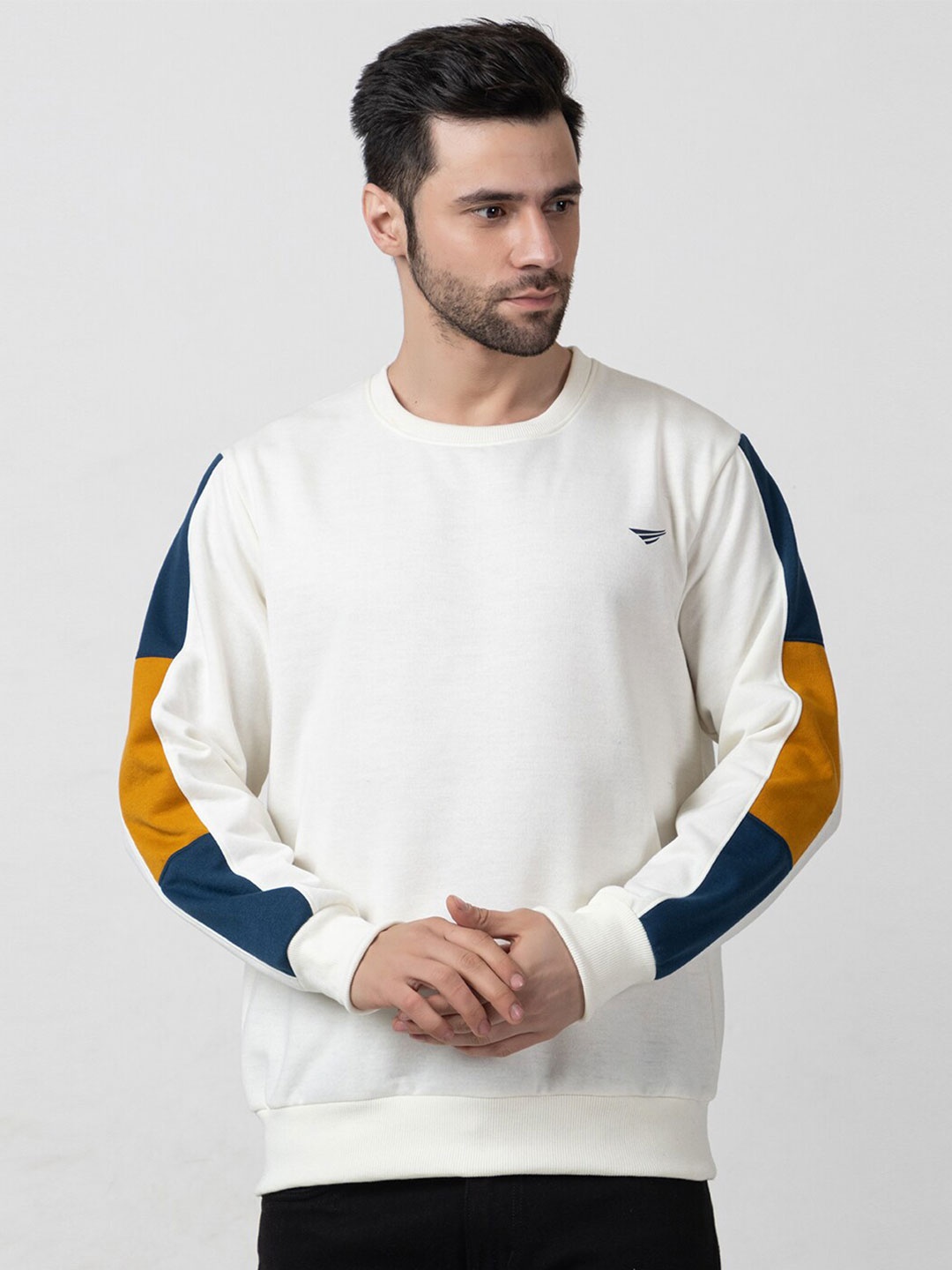 

Oakmans Men Knitted Pullover Sweatshirt, White
