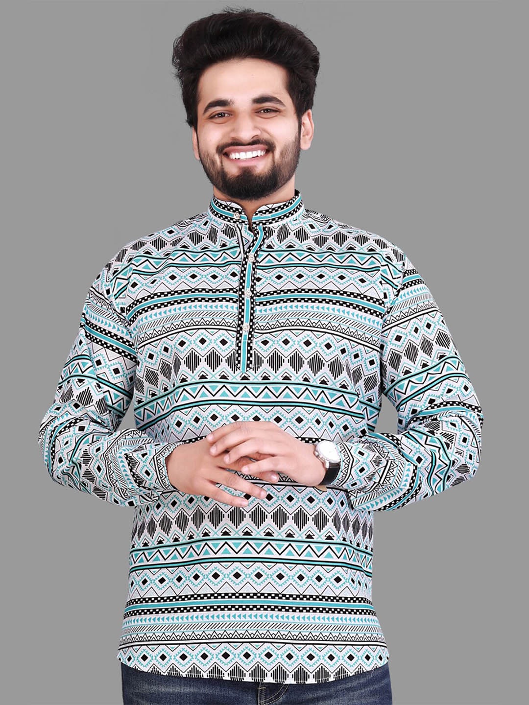 

Fashion FRICKS Men Multicoloured Classic Printed Casual Shirt, Multi